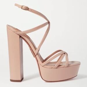 AQUAZZURA Gin 140 Leather Platform Sandals - 37